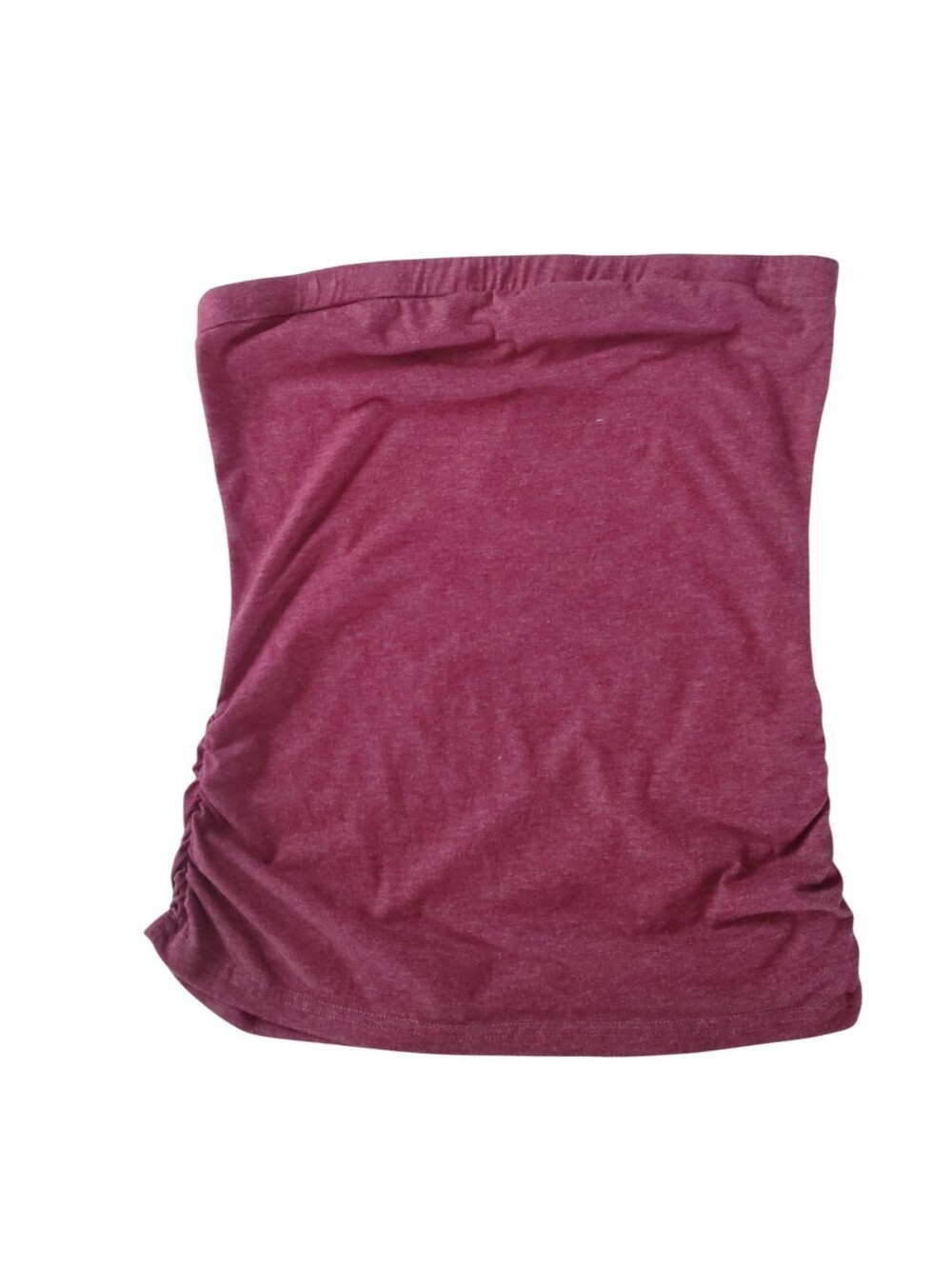 5/$25 SHEIN Burgundy Heather Strapless Top with Side Ruching